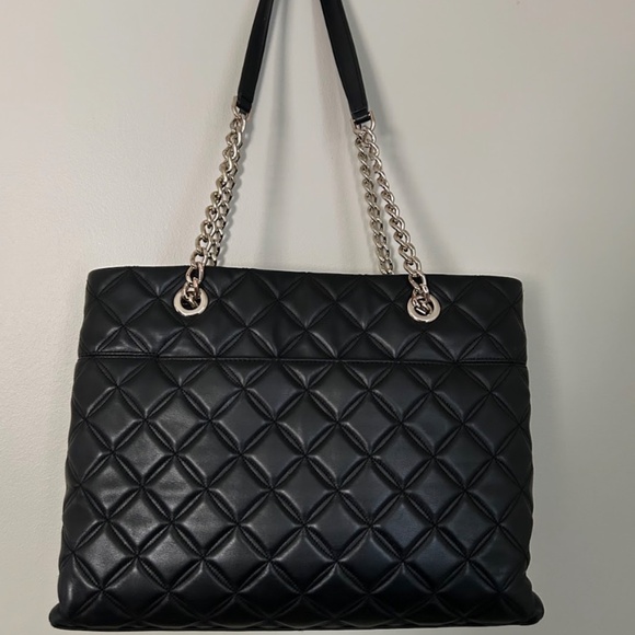 Kate Spade Quilted Leather Shoulder Bag + Matching Wallet | Classic Black Gold H - Picture 4 of 8
